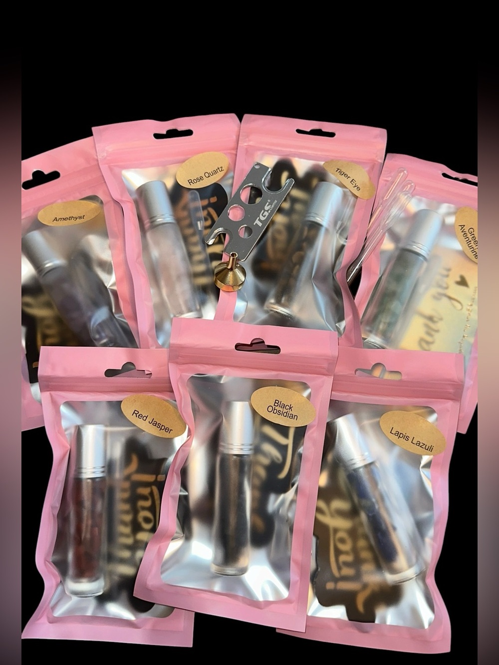 Gemstone Glass Roll-On Bottles 10ml Bundle 7️⃣ THANK YOUR BUYERS Amethyst Lapis